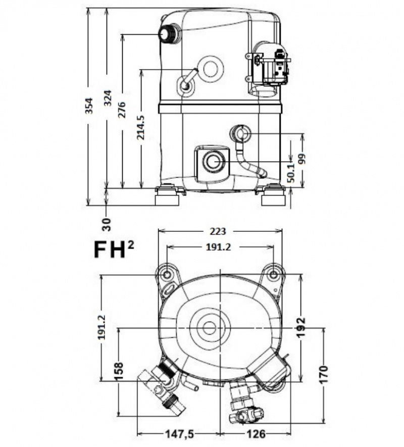 Hermetic compressor Tecumseh FH 4538 Z-XC | DTN Group | DTN Group